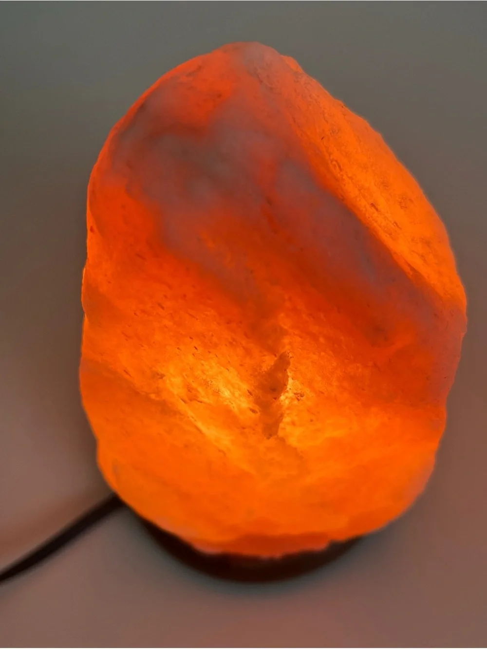 Himalayan Salt Lamp Pink Crystal Rock On Wooden Base Dimmable Switch 7” 3 Pound